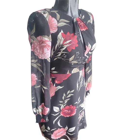 Dynamite Black Floral Dress XS - Picture 3 of 7